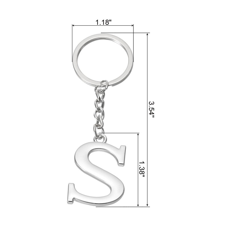 [PATIKIL] Initial Letter Key Chain Letter a Keychain DIY Pendant