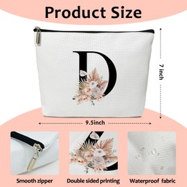 haipino Make up bags for women, Small makeup bag for travel, Bridesmaid gifts for wedding day, Stuff bags for travel, Small makeup pouch for purse, Girls Weekend Gifts（Letter-D