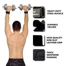 YAGHZU Weight Lifting Grips with Wrist Straps - Non Slip Lifting Straps for Weightlifting, Deadlifting, Powerlifting and Pull Ups, Padded Weight Lifting Gloves with Deadlift Straps for Women and Men