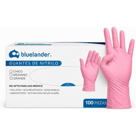 Bluelander Guantes de Nitrilo Desechables, Color Negro, Talla G, Sin Polvo, Guante Industrial, Alta Calidad, Libre de Látex, Desechables y Resistentes, Diseño Ambidiestro, Ajuste Perfecto