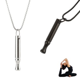 2 Stück Rauchentwöhnung Hilfsmittel,V2 Halskette Rauchfrei Original,Atemkette Raucherentwöhnung Kette mit Pfeif,Angst Atemhalskette Widerstand,Gegen Rauchen Aufhören Anti Rauch Necklace,für Widerstand