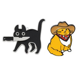 Cosmeria Metal Lapel Pins, Cartoon Cat Brooch Set, Funny Pins for Backpacks, Clothes, Jackets, Accessories, Durable and Colour-Resistant