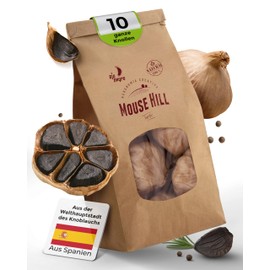 Black Garlic from Las Pedroñeras in Spain (10 Tubers) - 90 Days Fermented Garlic, Vegan & Sustainable, Black Garlic without sharpness