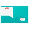 JAM Paper® Heavy Duty Plastic 2-Pocket Folders - Teal Blue