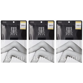 Atsugi AP6003 ASTIGU Women's Stockings, Cool Jet Black, Set of 3 Pairs, deep black