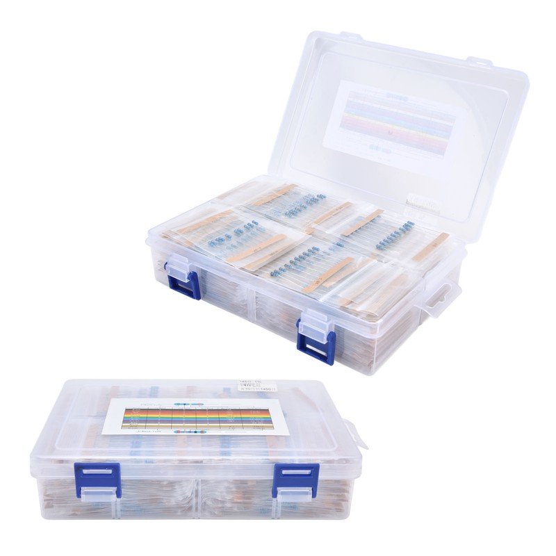 1450Pcs Metal Film Resistor Kit 145 Values Assortment 1~1MΩ 1/4W