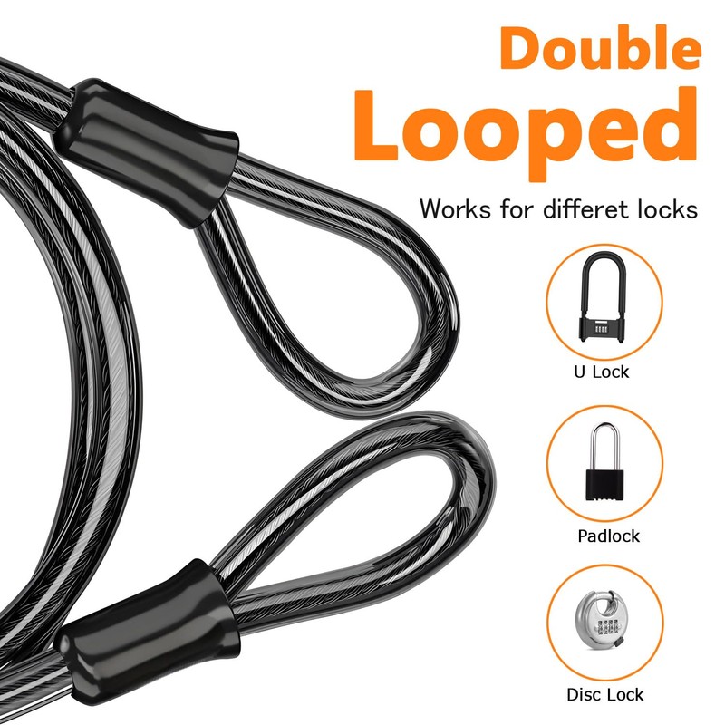 Security Cable Lock Set (4 Digital Combination U-Lock & 4