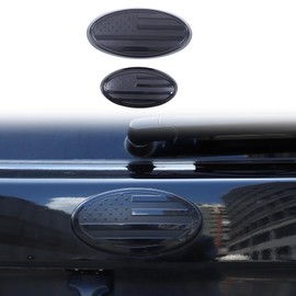 Car Front Rear Emblems Trim Cover Compatible with Subaru Outback 2021-2024，ABS Car Front Rear Logo Trim Cover，Front Grille and Tailgate American Flag Decoration Emblems Accessories