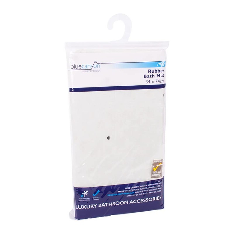 Blue Canyon Nonslip Antibacterial Rubber Bath Mats, Quick Dry Bath