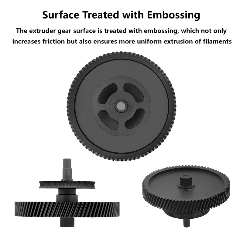 Upgrade Hardened Steel Extruder Gear for Bambu Lab H2D, Helical