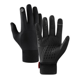 Winter Men Women Cycle Gloves Waterproof Windproof Fleece Lining Touchscreen Anti-Slip Full-Finger Bicycle Skiing Gloves