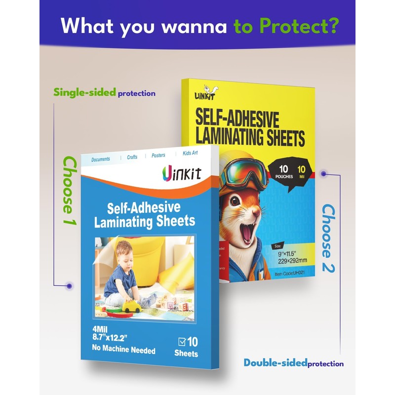 Uinkit 4mil Thick Self Laminating Sheets 8.5 x 11", 100Pack