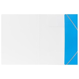 Oxford by Elba Folder with Elastic Corner Straps for Secure Closure, 3 Rounded Flaps, Hard Cardboard with Soft Touch Surface A4, 1 Stück Blue (sea Blue)