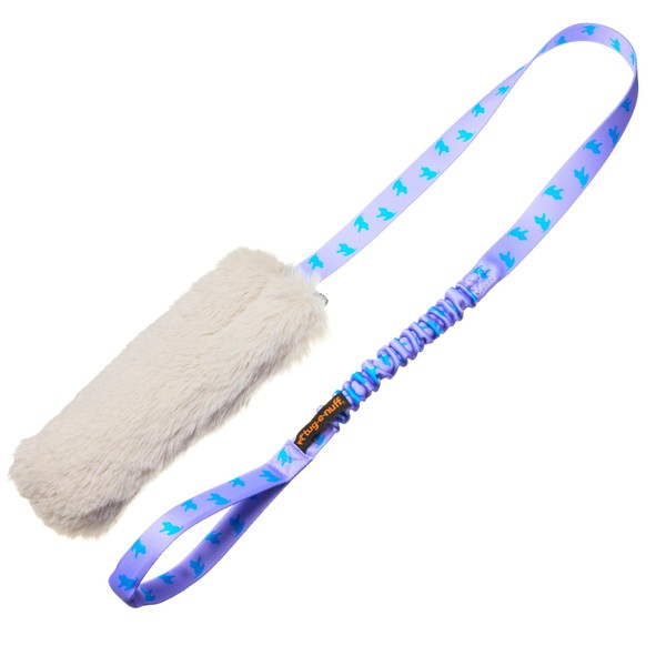 Tug-E-Nuff Faux Rabbit Fur Squeaky Chaser (Lilac Pattern Handle)