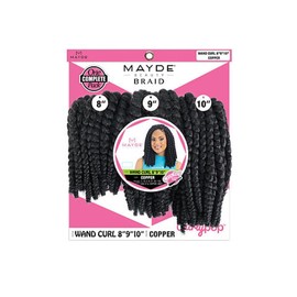 Mayde Beauty Crochet Braid Curlypop One Complete Pack WAND CURL 8" 9" 10" (1B)
