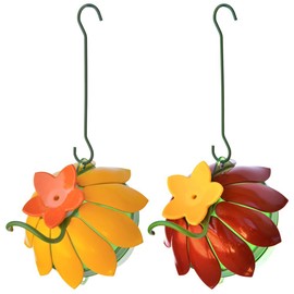 Wild Wings WWSFHF5 So Real Single Flower Hummingbird Feeder, Red/Yellow (2-Pack),