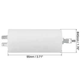 PATIKIL 35uf CBB60 Run Capacitor,AC 250V 4 Pins 50/60Hz Cylinder Bottom with M8 Screw for Washing Machine,Cleaning Machine Pump Motor Star