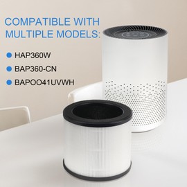 2 Pack HAPF360 Type J Filter Replacement Compatible with Holmes True HEPA 360° Purifier HAP360W and Bionaire True HEPA 360° Air Puri-Fier