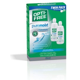 Opti-Free Puremoist Multi-Purpose Disinfecting Solution with Lens Case, 10 Fl Oz (Pack of 2)
