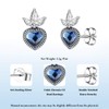 LOOVE Sterling Silver Crystal Heart Earrings for Women - Gemstone