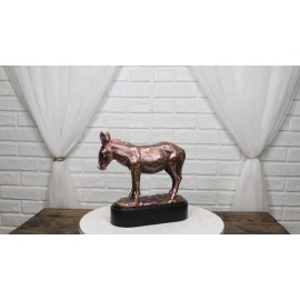 Rustic Western Farmhouse Ass Donkey Mule Electroplated Bronze Resin Figurine