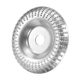 HARFINGTON Wood Carving Disk Grinder Wheel 4" Rotary Tool Arc Carving Disc Grinding Wheel with 5/8" Arbor for Woodworking Shaping Polishing, Silver Tone