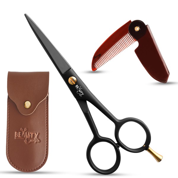 German Beard & Mustache Scissors - 1 Folding Mustache Comb
