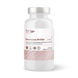 FloraFusion 30 Elite Advanced Probiotic and Livaux Prebiotic Active Cultures Supplement - 60 Capsules - 30 probiotics Strains with 45 Billion CFU Per Capsule (45 Billion CFU)