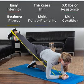 THERABAND Professional Latex Resistance Bands, Individual 6 Ft Elastic Band for Upper & Lower Body Exercise, Physical Therapy, Pilates, At-Home Workouts, 6 Foot Band, Yellow, Thin, Level 2