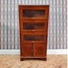 Town Square Miniatures Dollhouse Lawyers Bookcase Display Cabinet Hutch Walnut