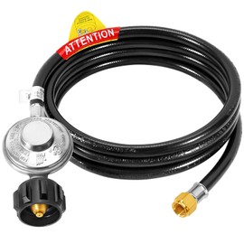 GasSaf 8 FT Propane Regulator with Hose, Grill Regulator Hose for Weber Gas Grill, Blackstone 28/36 inch Grill, Fire Pits, Heater and Most LP Gas Grill