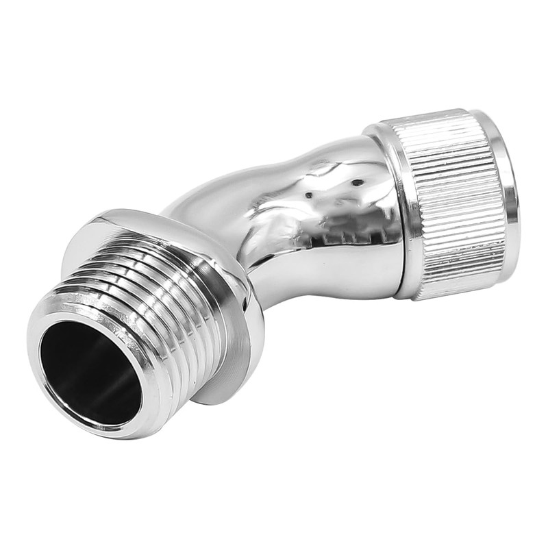 Tiardey Silver Chrome-Plated G1/2" Elbow Adapter for Shower Head Extender
