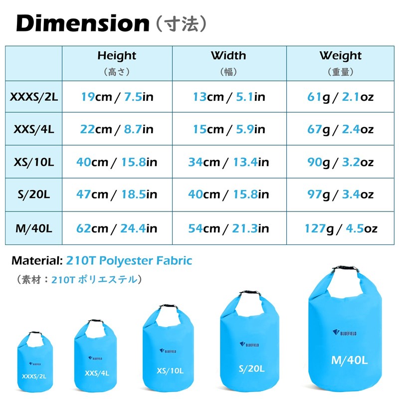 TRIWONDER Waterproof Dry Bag 10L 20L 40L Backpack Floating Dry