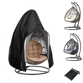 Timisea Funda para silla de huevo, doble patio, para silla de huevo, cubierta para silla de huevo, cubierta de poliéster tafetán, impermeable, resistente, ratán, mimbre para jardín, muebles de exterior, (75 pulgadas de alto x 50 pulgadas de ancho)
