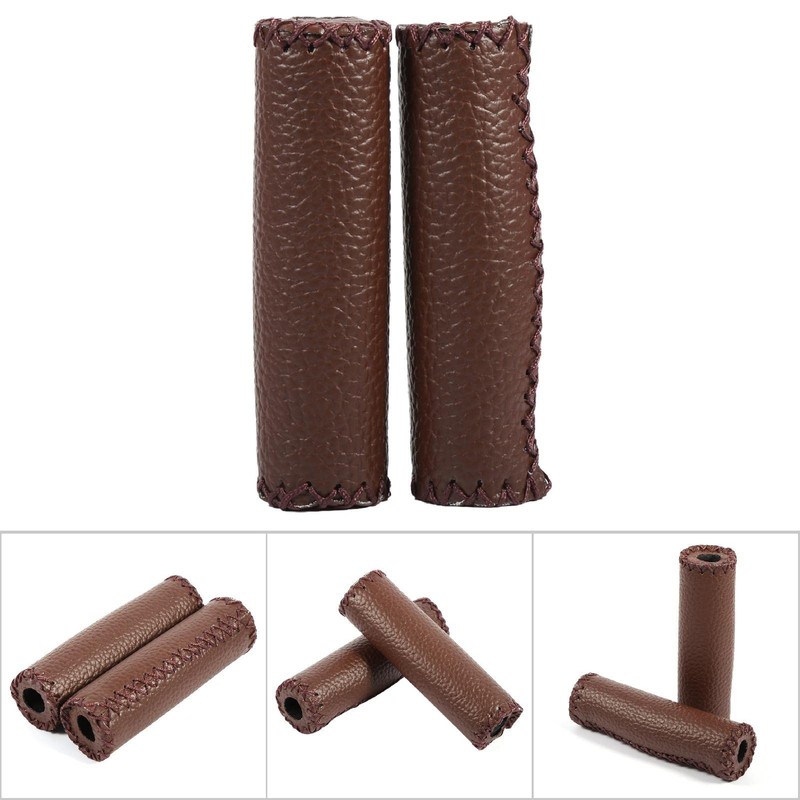 MAGT Bicycle Grips, 1 Pair Faux Leather Bicycle Handlebar Grips
