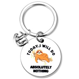 PLwelth Sloth Keychain for Women Men Cute Animal Keychain for Best Friends Sloth Lovers Funny Keychain for Car Keys Backpack Charm Accessories Gifts for Her Him Birthday Christmas Stocking Stuffer,