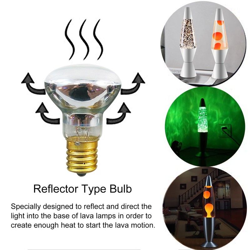 Lava Lamp Bulb 4 Pack 30W E17 R39 Reflector Type