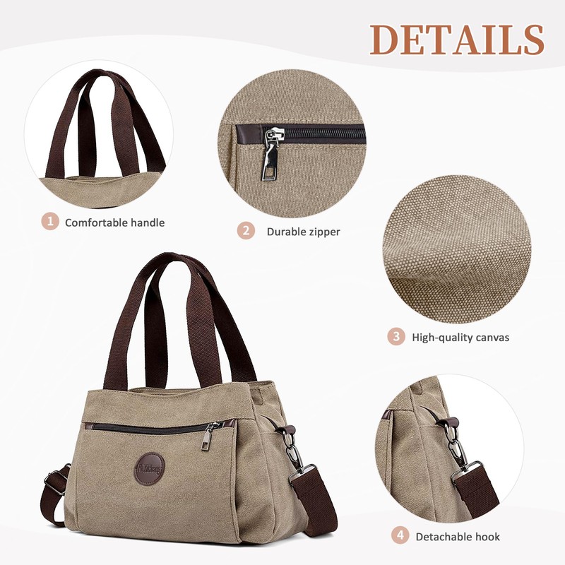 DIRRONA Fashion Women Handbag Ladies Canvas Shoulder Bag Large Messenger