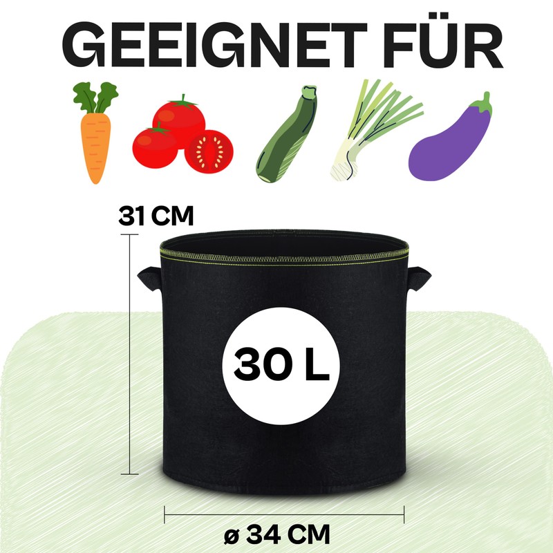 Plant Bag, 5 x 30 Litres, Non-Woven Fabric with Plant