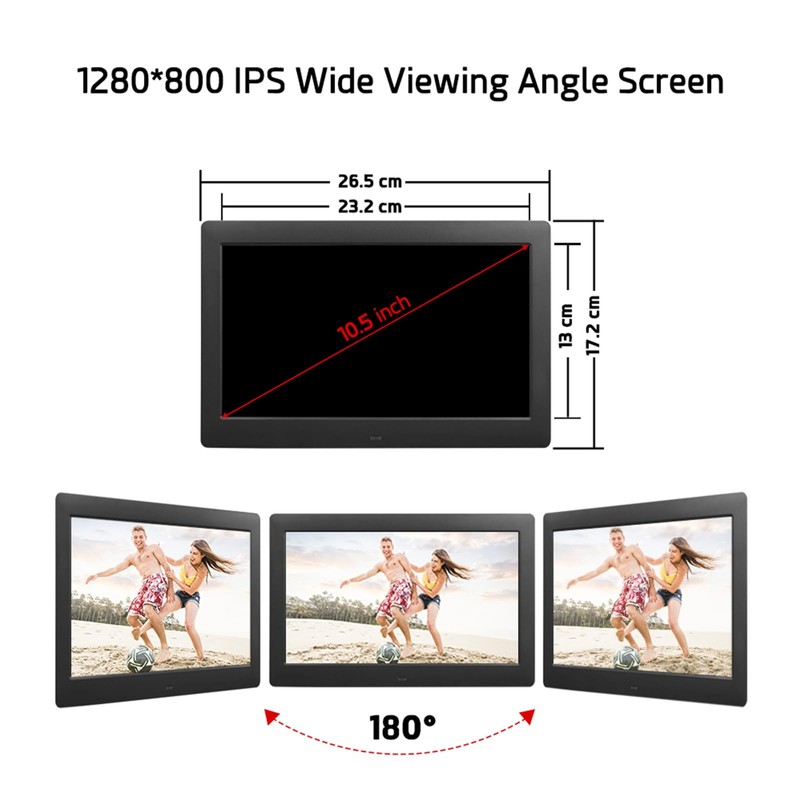 10 Inch Digital Photo Frame, Photo Video Player with Remote