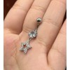 Belly Ring 14 Gauge Star Dangle Belly Button Ring Stainless