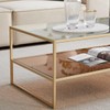 Shrine Glass Coffee Table, Dual-Layer Glass Coffee Table for The