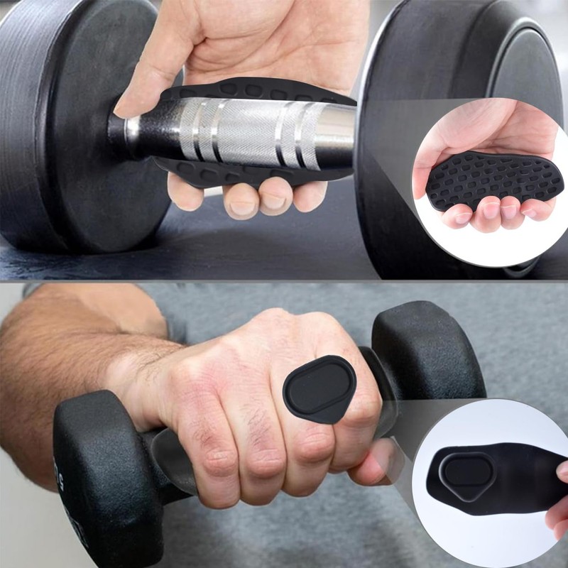 2 Pairs Weight Lifting Grips (Black + Gray) | Premium
