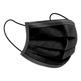 Cubrebocas Tricapa Termosellado Cert. Negro 1000 Pzs Diseño de la tela Liso