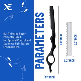 XE Hair Styling Barber Thinning Razor – Stainless Steel Thinning Comb Razor, Ideal Feather Styling razor, Hair Texturizing and Layering Razor for Salon and Home Use