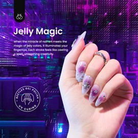 beetles Gel Polish Jelly Gel Nail Polish 6 Colors Blue Pink Green Red Black Jelly Nail Polish Gel Polish Set Fall Winter Gel Nail Polish Soak Off LED UV Curing Requires Home Salon Manicure
