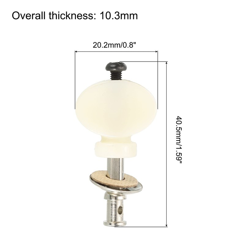 PATIKIL Ukulele Tuner Peg Pin Machine Tuner Plastic Metal White