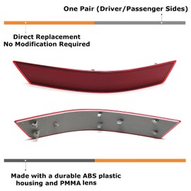 iJDMTOY OE-Spec Red Lens Rear Bumper Reflector Replacements Compatible With Mercedes 2008-2011 W164 M-Class ML320 ML350 ML450 ML550 ML63 AMG