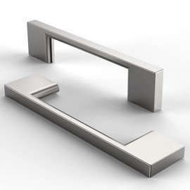 ELEBUILD Pack of 6, 128 mm, Brushed Nickel, Kitchen Handles, Modern Slim Kitchen Handles