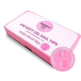 Sparkle & Co.Pink Box With Soft Gel Nail Tips - Medium Almond